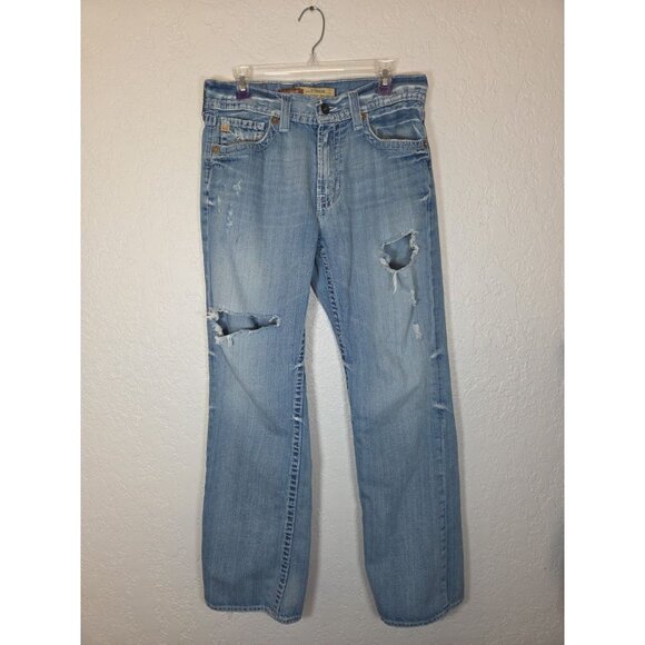 Big Star Pioneer Bootcut Mens Regular Mid Rise Distressed Denim Jeans 33R x 32 - Picture 1 of 11